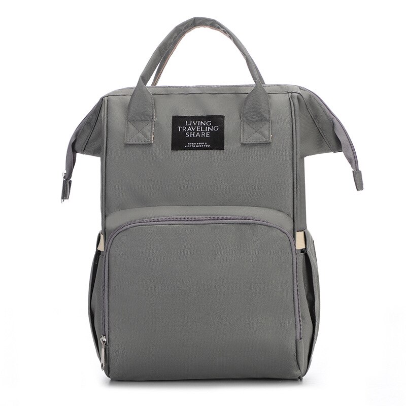 Multi-Functionele Canvas Mummie Zak Mom Verpleging Reizen Baby Zuigfles Aiaper Rugzak Grote Capaciteit Contrast Kleur Mother': Gray