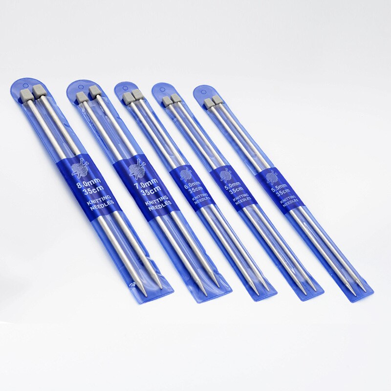 1Pair 35CM Multi Purpose Crochet Hook DIY Sewing Tools Stainless Steel Silver Sweater Weaving Needle Knitting Needles