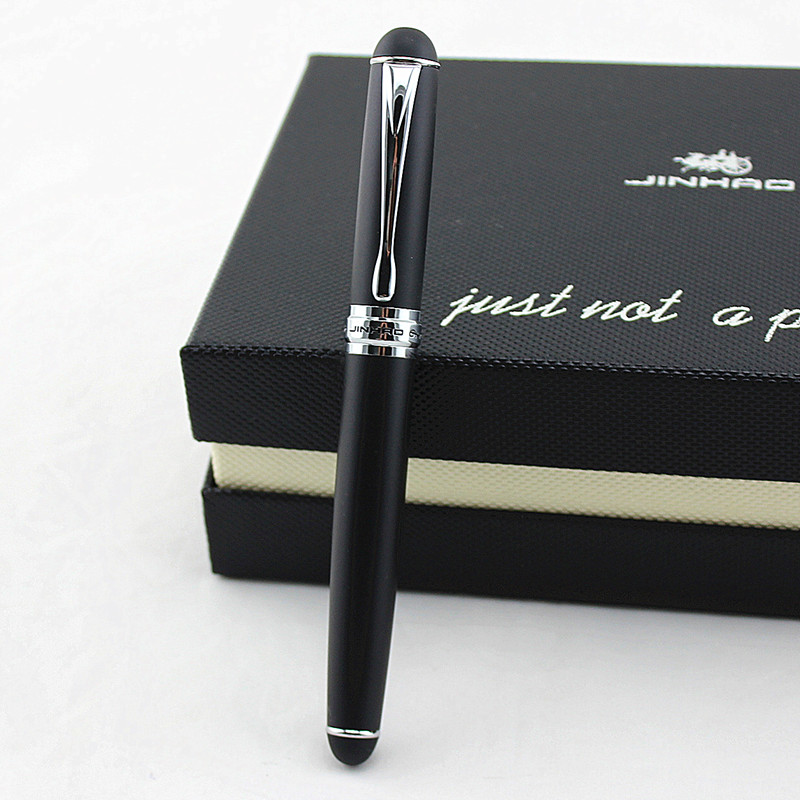 JINHAO 750 Stift Geschäft Schreiben Liefert Grau 0,7mm Feder Gel Stift Schach boad Rolle Ball Kuli luxus Schreiben tinte schwarz Nachfüllung