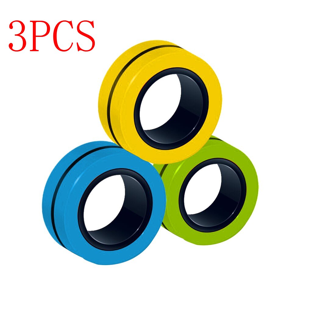 Stress Relief Magnetic Ringe Zappeln Spielzeug für Angst Anti-Stress Roller Fingertip Spielzeug Erwachsene Kinder Finger Spinner Magie Ringe: D