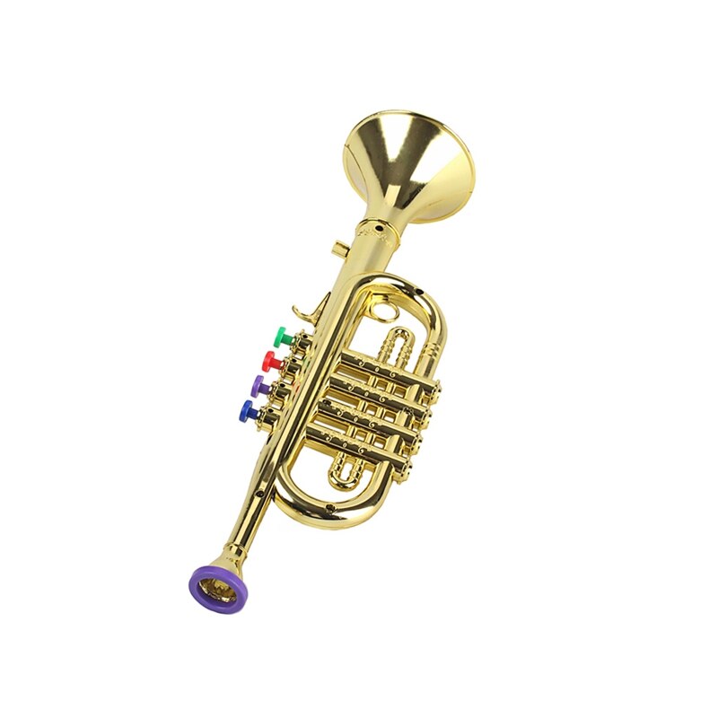 Børns plasttrompet med 3 farvede nøgler til tidligt udviklingsmusikundervisningslegetøj