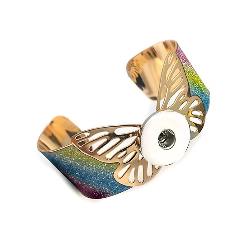 Nubuk 015 przesadzone motyl bransoleta mankiet naramiennik opaska duża bransoletka bransoletka na mankiet 18mm przystawki przycisk bransoletka biżuteria dla kobiet