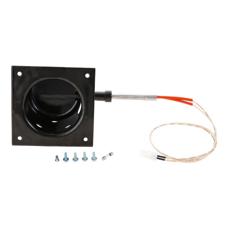 Heavy Duty Steel Porcelain-Enameled Fire Burn Pot and Rod Ignitor Kit fit for Traeger and Pit Boss Pellet Grill +Screws Fuse