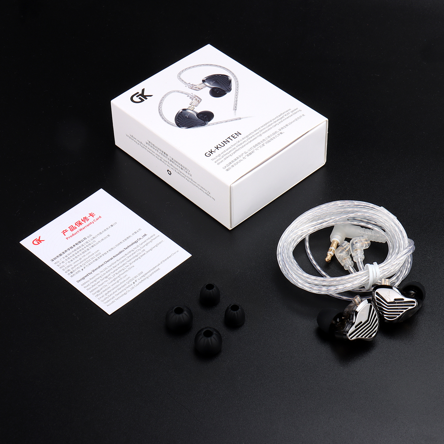 GK KUNTEN HiFi Bedrade Koptelefoon Zware Bas 3.5mm Type-C Dual Zilveren Kabel In-Ear Oordopjes met Microfoon voor Gaming Muziek PK KZ