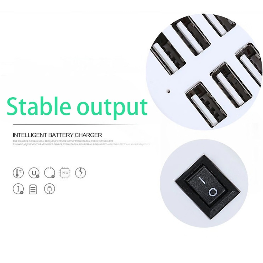 USB HUB 6 Ports Splitter With Switcher Power Adapter Desktop Wall Charging Extension Socket Outlet 5V AC EU US UK Plug