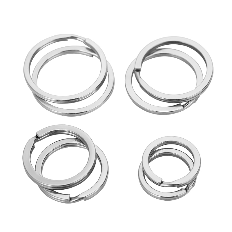 10/20PCS 100% Stainless Steel Key Rings with Spring Buckle 15 20 25 28 30 32mm Size Split Ring Key Rings For Bag Key Chains