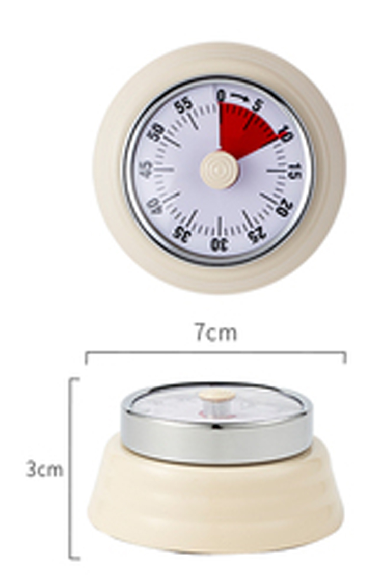 Mechanical Timer Bakery Cooking Shower Study Minutnik Set Time Reminder Countdown Alarm Clock with Magnet Fix Kitchen Supplies: Cream A