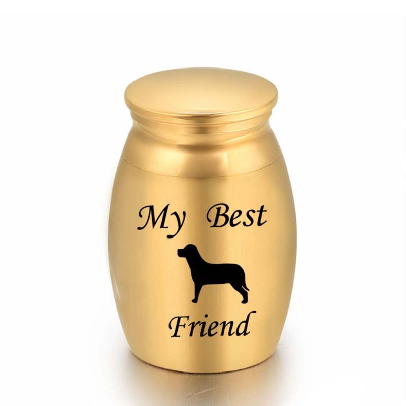 Urna de cenizas de cremación de mascotas, recuerdo conmemorativo de Metal, cofre de perro y gato, caja de descanso: D