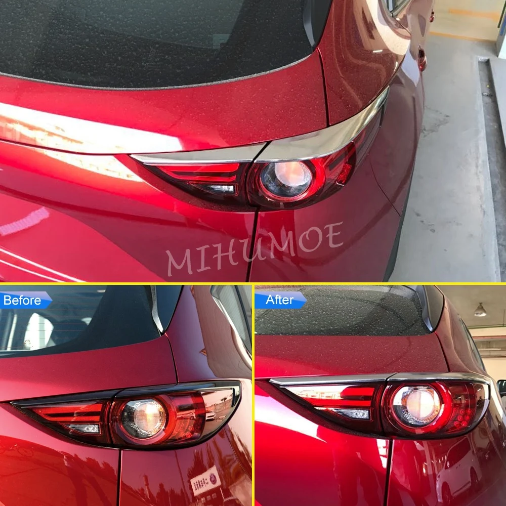 Chrome Tail Light Cover Taillight Trims Surrounds For Mazda CX-5 KF Accessories