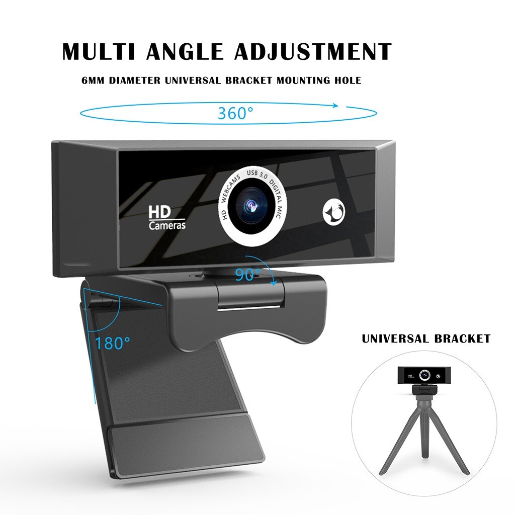 2 millions de pixels Full HD 1080P Web Cam intégré Microphone antibruit ordinateur de bureau vidéo appelant caméra Webcam avec Microphone