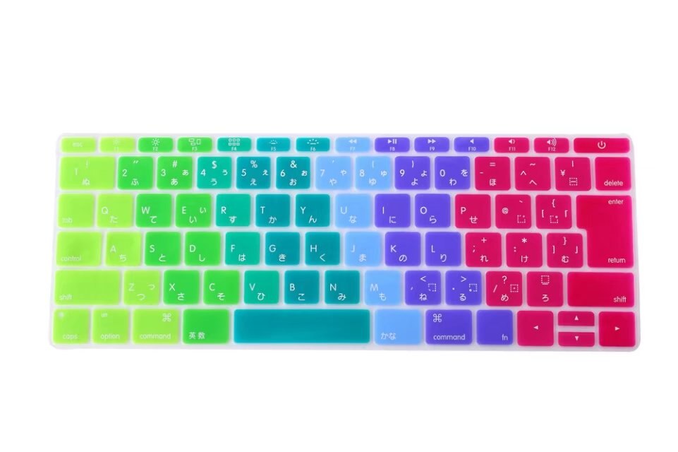 Japanese Silicone Keyboard Cover Skin For Macbook Pro 13" A1708 Version,No Touch Bar) For Mac 12" A1534 Japan Version