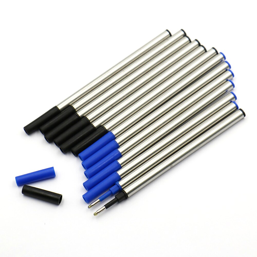 10pc imported ink pen refills 0.5mm water refill black orbs blue metal refill