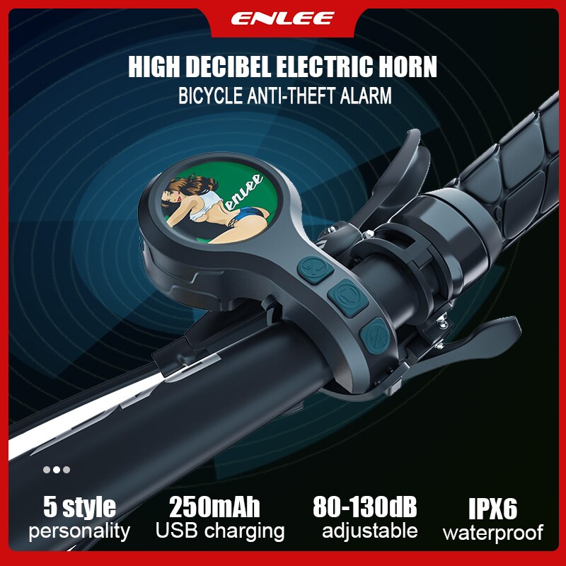 Enlee Bike Electric Horn Super Loud MTB Bell Road Cycling Bell Alarm Bicycle Anti-theft Device