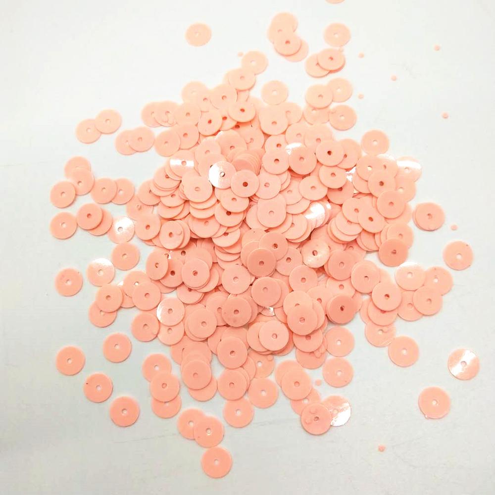 50G (4000 Stuks) 6 Mm Effen Zacht Roze Platte Ronde Pailletten Voor Craft Diy Accessoires Met 1 Midden Gat