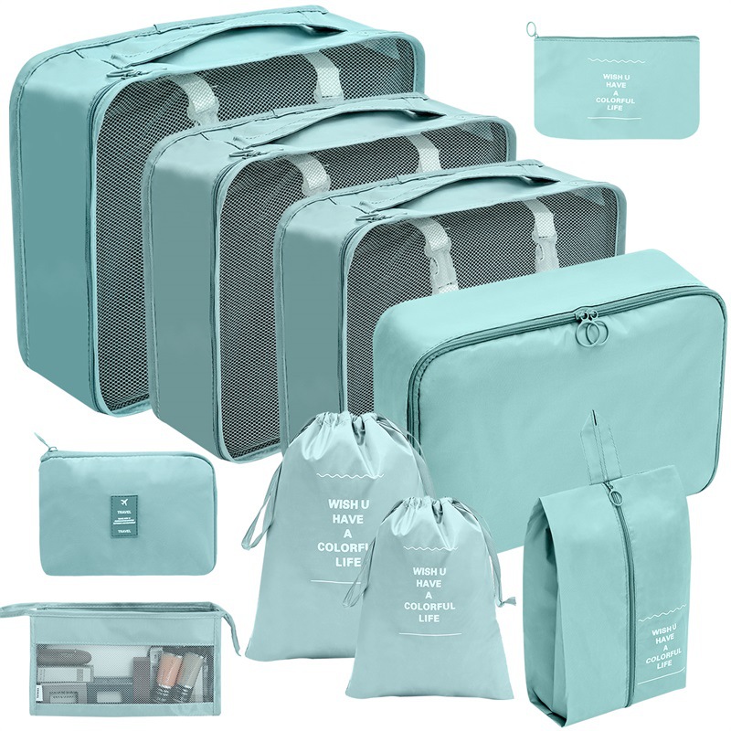 10 stuks / set reistassen organisator opslag kleding reisbenodigdheden verpakking kubussen reisaccessoires multifunctionele set: YELLOW
