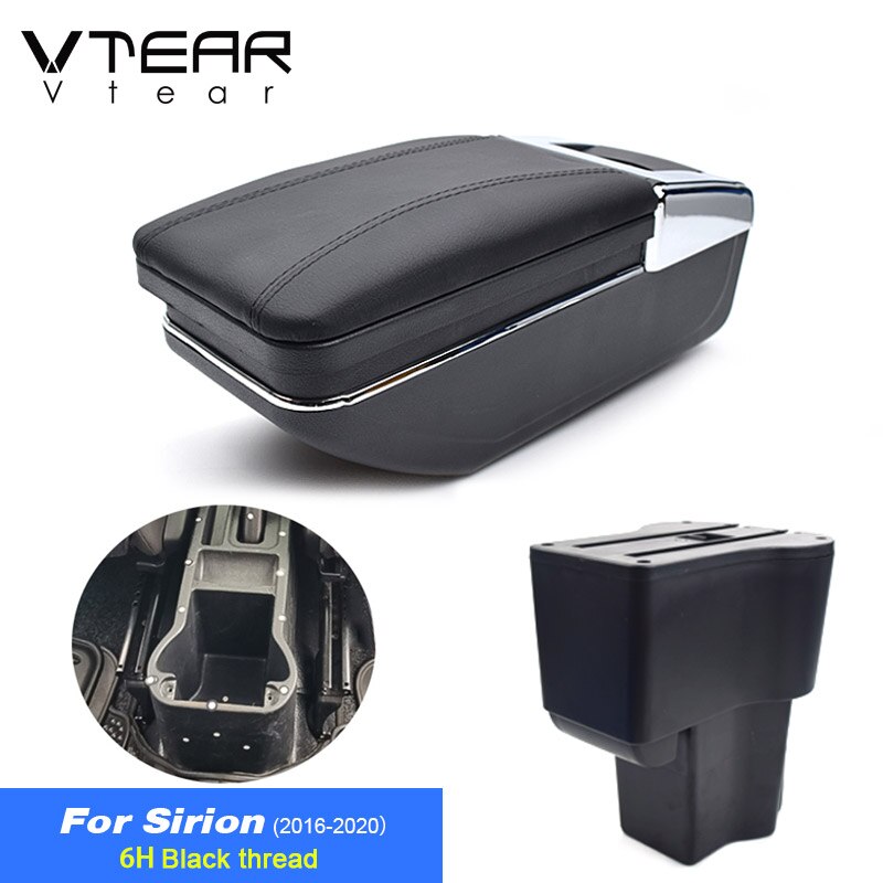 Vtear For Daihatsu Sirion Armrest Interior Center Console Storage Box Arm Rest Car-Styling Decoration Accessories Parts: 16-20 6H Black