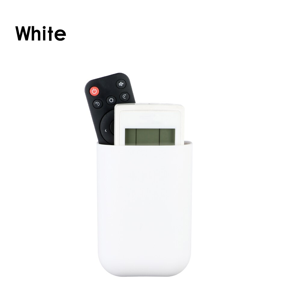 Mini Self-Adhesive Pen Holders Desktop Organizer Hanging Pencil Case Storage Box Home Office School Computer Desk Organizer: white