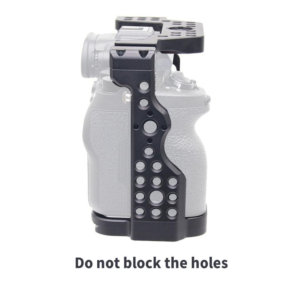 Aluminum Camera Cage for Sony A7I4 /A7R4 /A7R IV SLR with 1/4 3/8 Thread Hole for Top Handle Microphone Flash Light