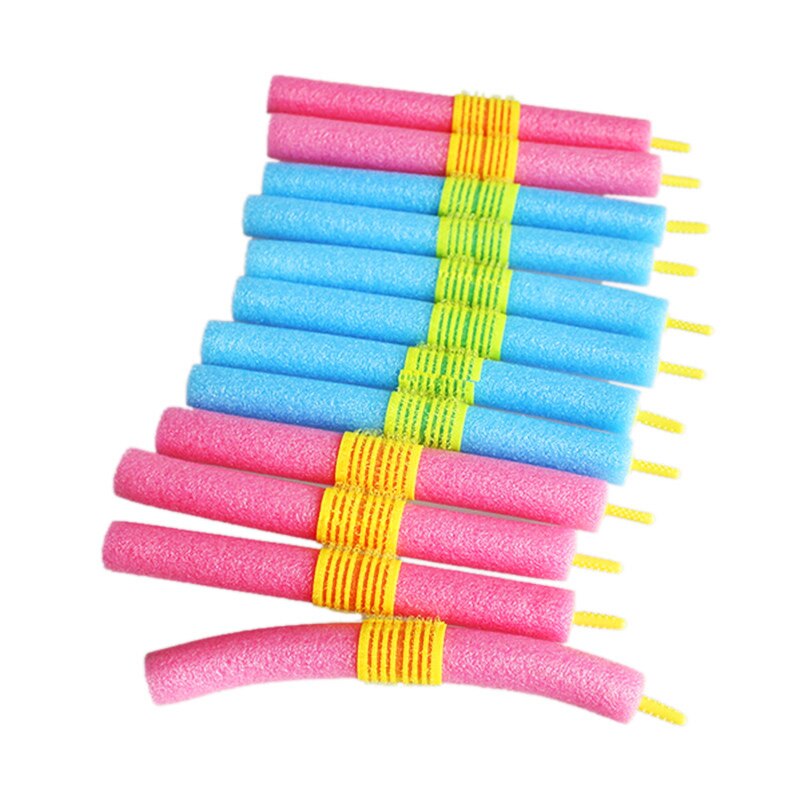 12pcs/set Soft Foam Anion Bendy Hair Tool Hair Rollers Curlers Cling hair styling accessories girl long hair waves