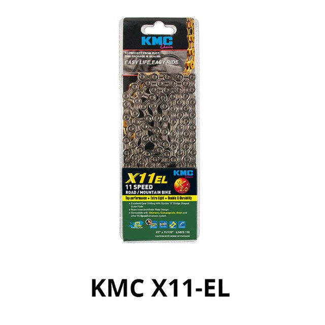 Kmc  x8 x9 x9sl x10 x10sl x11sl x12 cykelkæde 9s 10s 11s guld til mtb/landevejscykel til shimano/sram 8 9 10 11 speed 116l / kæde