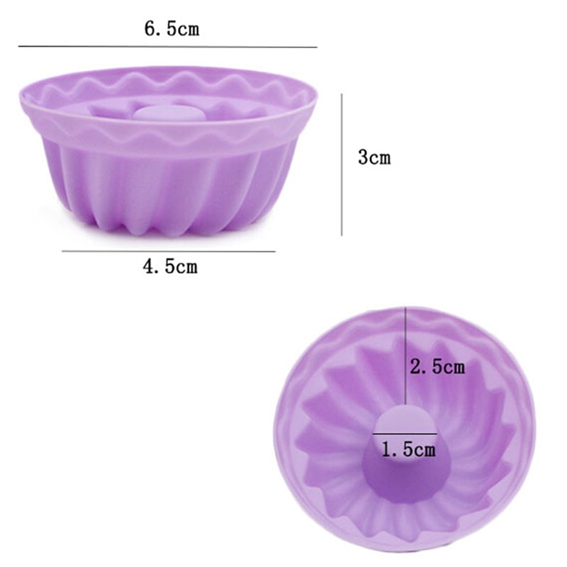 12pcs/set Baking Jelly Mould Silicone Pudding Cupcake Muffin Donut Mold