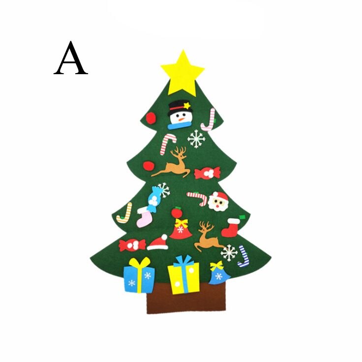 Barn gjør-det-selv filt juletre julepynt til hjemmet navidad år julepynt julenissen juletre: En