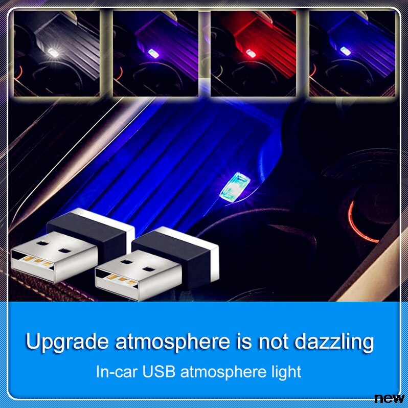 Bil styling usb atmosfære lys stik dekor lampe til mercedes benz klasse a  w176 w169 b w246 w245 c w205 w204 w203 c300