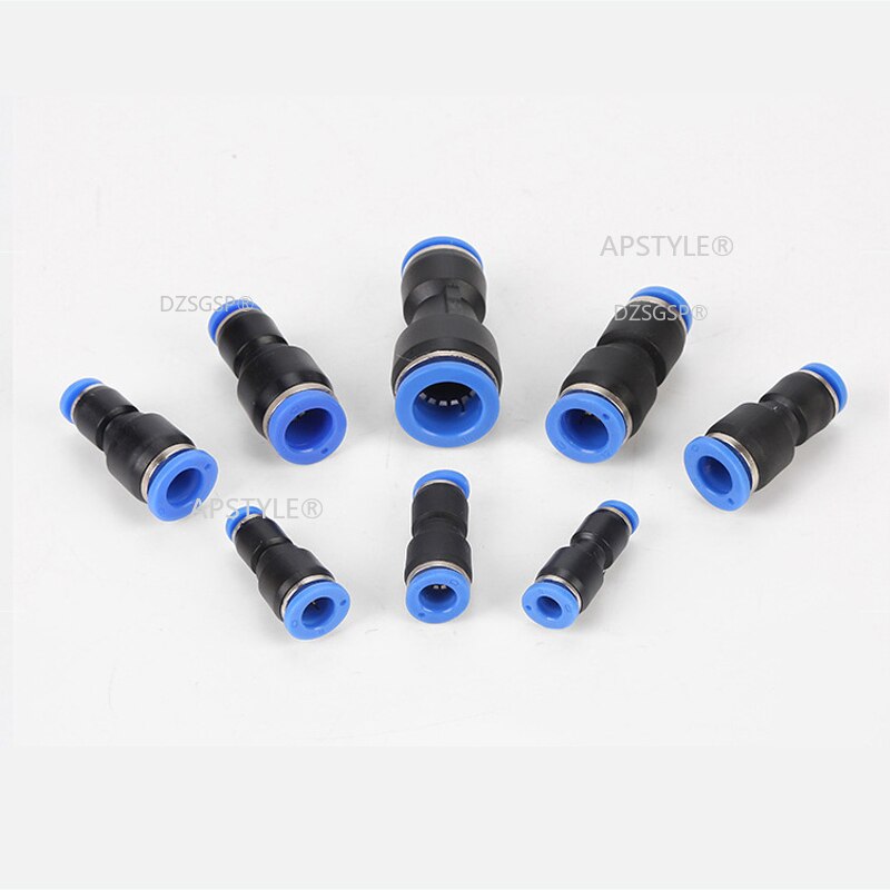 Air Pneumatic 10mm 8mm 6mm 12mm 4mm 16mm OD Hose Tube One Touch Push Into Straight Gas Fittings Plastic Quick Connectors Fitting