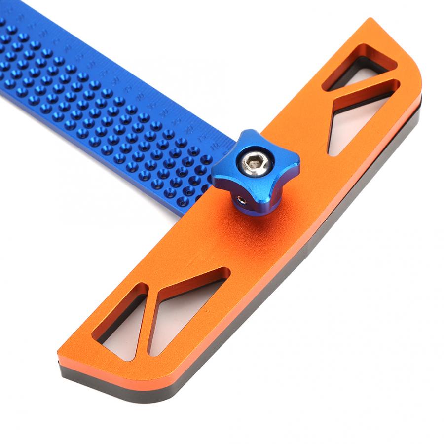 T-300/T-400 Hole Ruler Aluminum Alloy T Type Square Gauge Adjustable Angle Woodworking Scriber Marking Ruler Line Scribing Tool