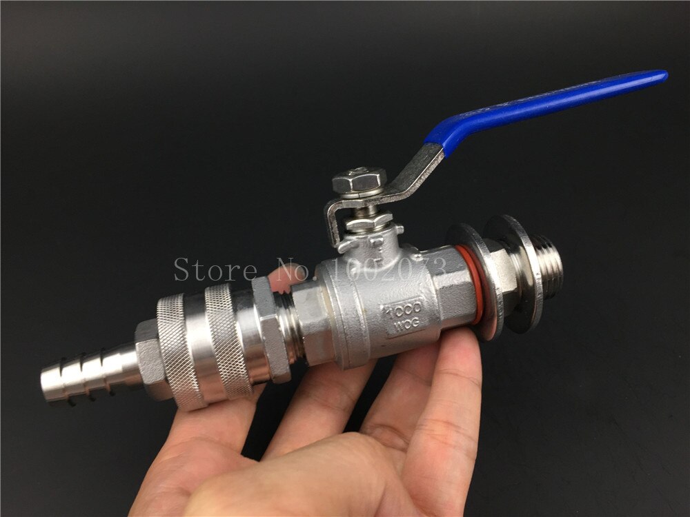 Stainless Steel Beer brewing Weldless Kettle Ball Valve 1/2&quot;NPT Kit Quick Disconnect Set, Pipe Fitting Nut and bulkhead assembly