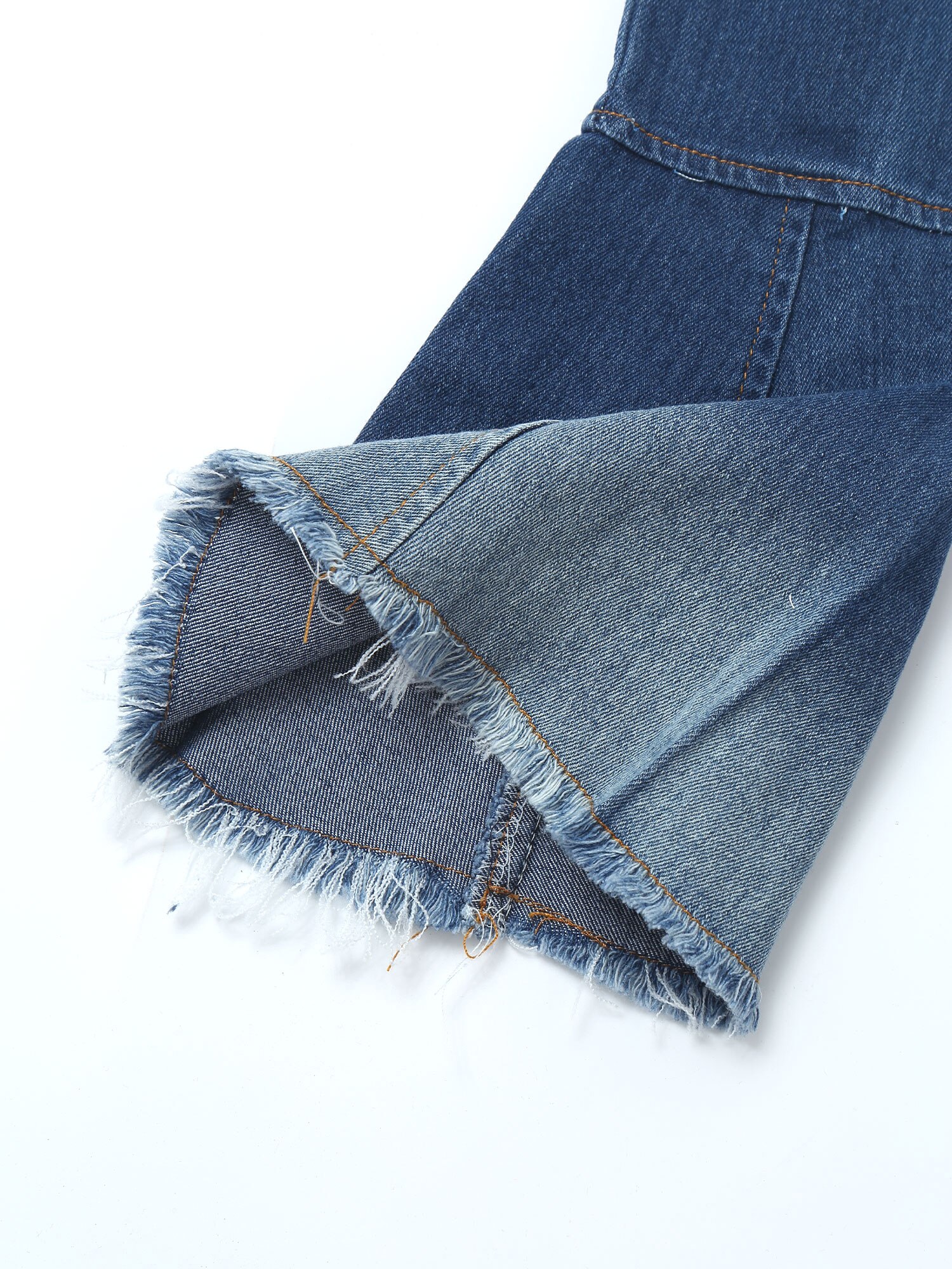 Pantalones vaqueros Vintage para niña pequeña, Vaqueros ajustados con campana, pantalones acampanados de Color degradado a la