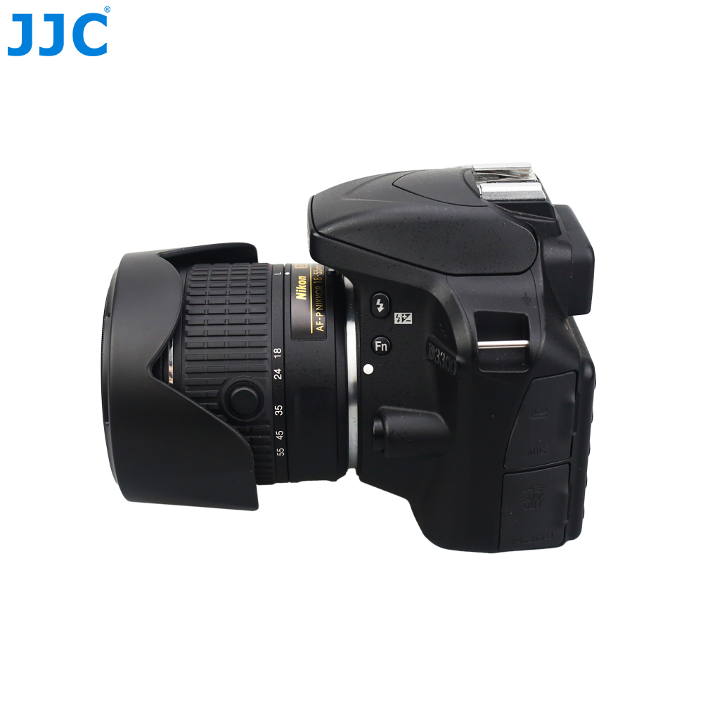 Jjc Camera Zonnekap Voor Nikon AF-P Dx Nikkor 18-55Mm F/3.5-5.6G/ AF-P Dx Nikkor 18-55Mm F/3.5-5.6G Vr Vervangt HB-N106