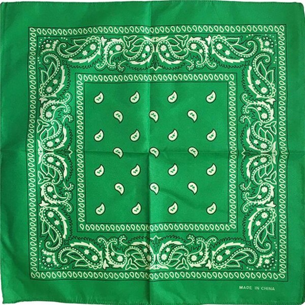 1Pc Band Unisex Hip Hop Rode Bandana Hoofddeksels Haar Sjaal Bandana Mannen Vierkante Sjaals Print Handkerchie: bandana Green