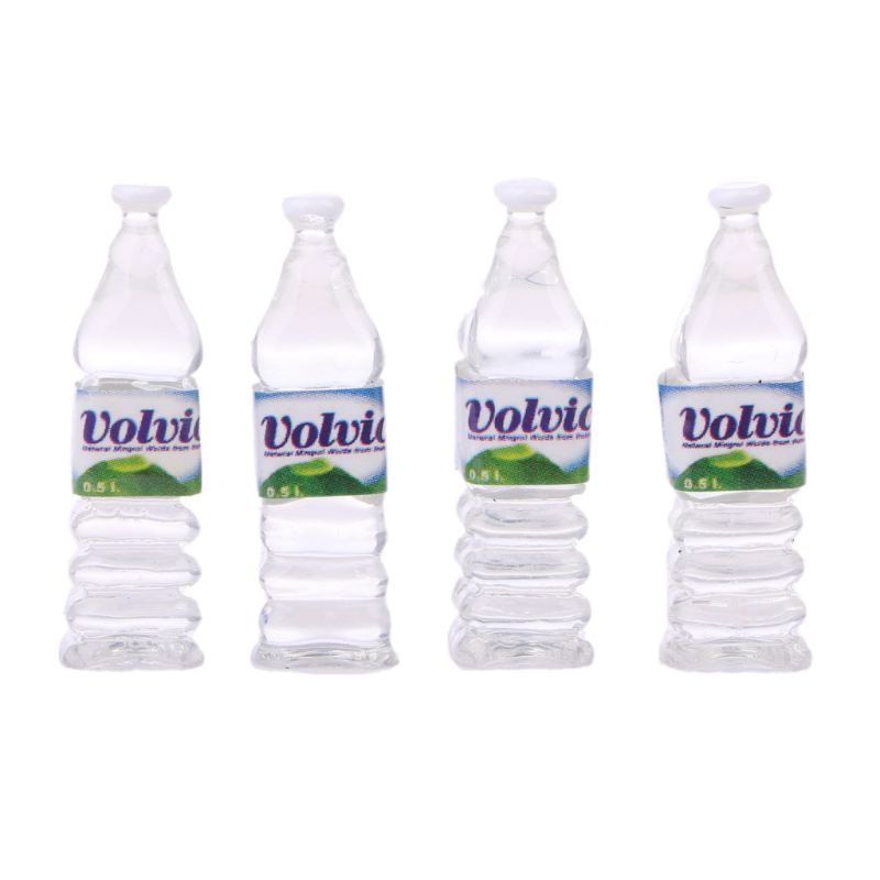 OOTDTY Verkoop 4pcs 1:12 Speelgoed Water Flessen Set Poppenhuis Miniatuur Drinken Accessoire: 2