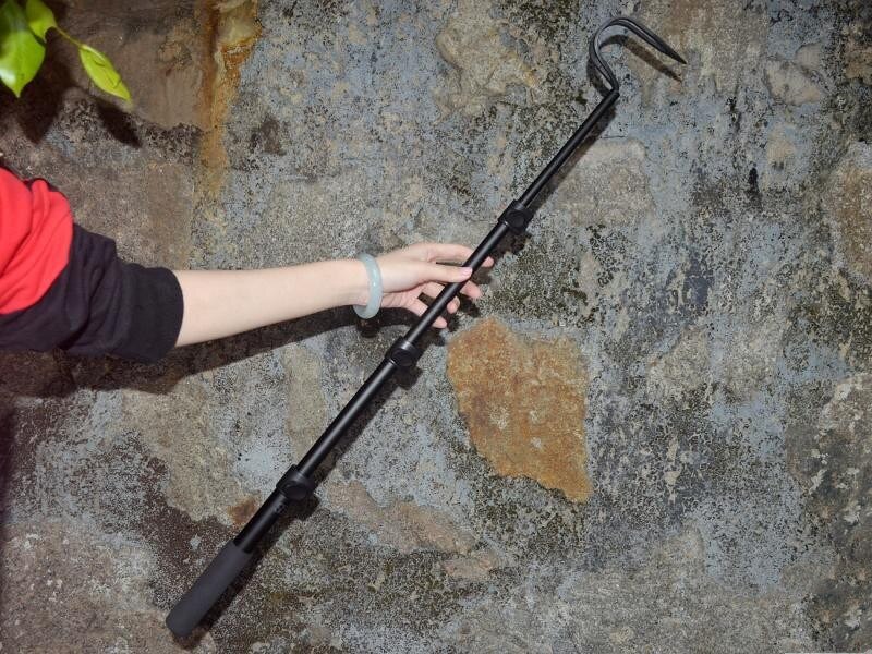 Adjustable Snake Hook Long Handle Snake Tongs Reptile Catcher Stick Rattlesnake Grabber Pick-up Handling Tool: Default Title
