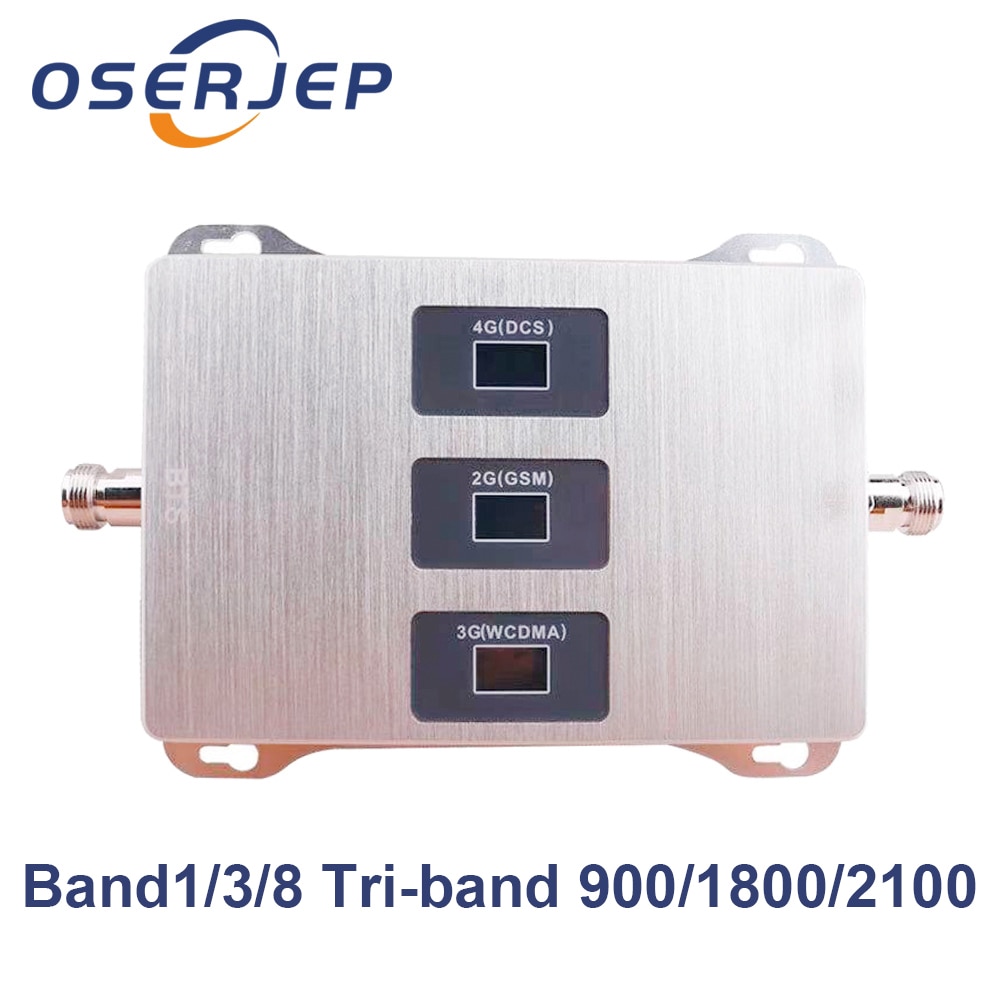 2g 3g 4g tri-band 900/1800/2100 mhz gsm 900+ dcs/lte 1800( band 3)+ umts/wcdma 2100( band 1)  repeater cellulær forstærker