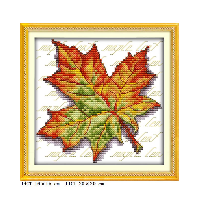 All kinds of leaves small size mini handmade DIY embroidery cross stitch maple leaf ginkgo leaves and other hanging paintings