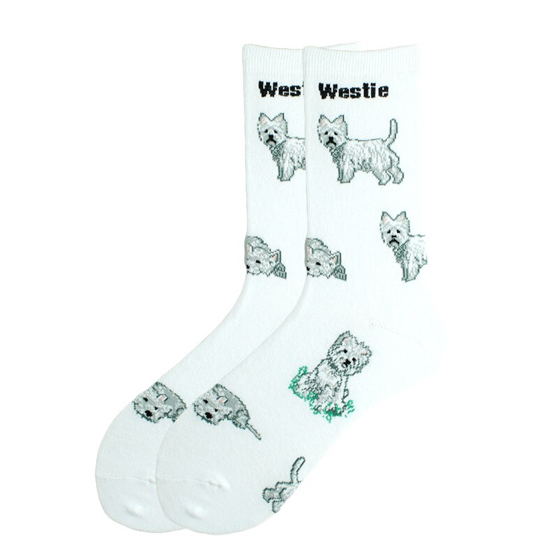 Calcetines divertidos y alegres Unisex, diferentes diseños de perro, cerdo, pingüino, perezoso, color blanco: 19
