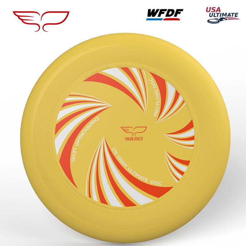 Yikun ultimate flying plate sertifisert av wfdf for ultimate disc konkurranse sport mange farger 175g- wave: Gul