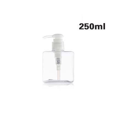 Trykk stil bærbar såpedispenser kjæledyr materiale bad flytende såpe flaske reise kosmetisk lotion beholdere flaske: Gjennomsiktig 250ml