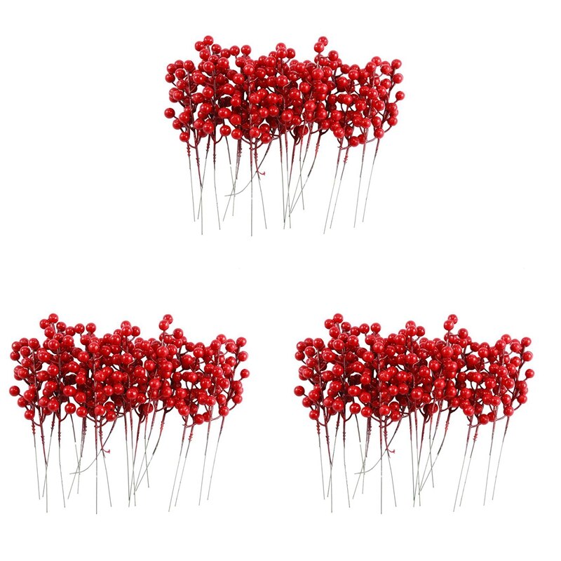 Set of 4 Branche De Fruits Rouges Tiges Baies Artificielles Simulation Set of 4 Branche De Fruits Rouges Tiges Baies Artificielles Simulation