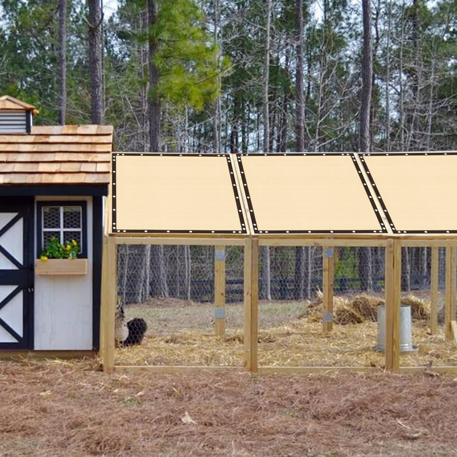 Schaduwdoek 90% Zonnescherm Stof Privacy Scherm Afdekking Met Grommets Terraskap Net Voor Tuin Buiten Pergola