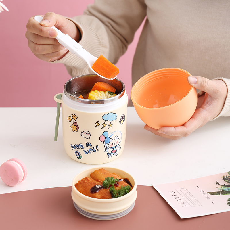 Boîte à déjeuner Thermos de 580ml, conteneurs de soupe alimentaire portables en acier inoxydable, flacons sous vide, boîte à déjeuner pour enfants