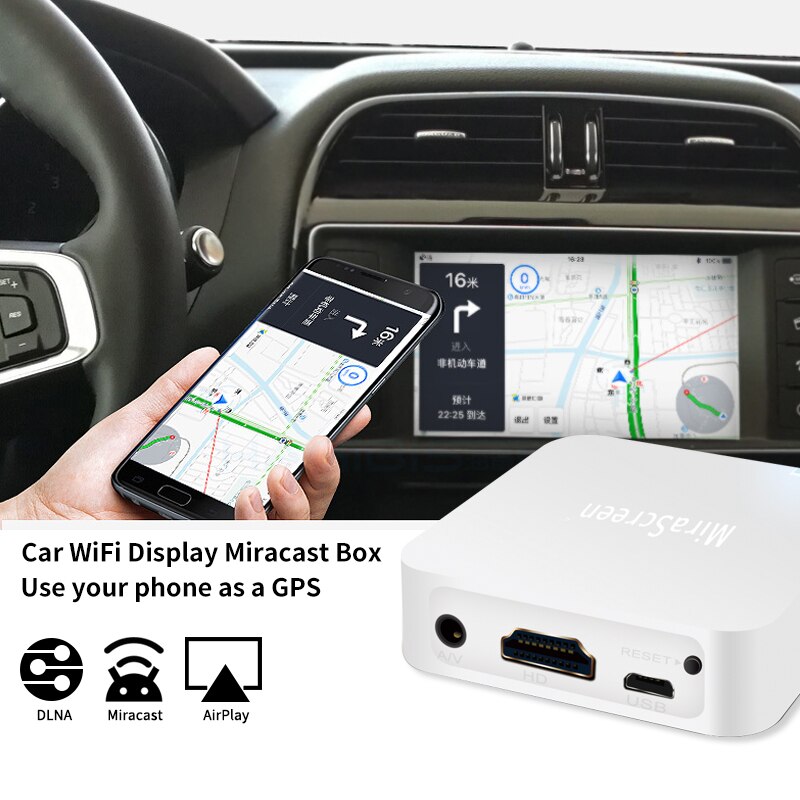 X7- teiliges kabelloses wlan-mirror-link-system mit hdmi-kompatiblem dongle für ios- und android-smartphones zur audio- und video-mirroring-bildschirmübertragung im auto