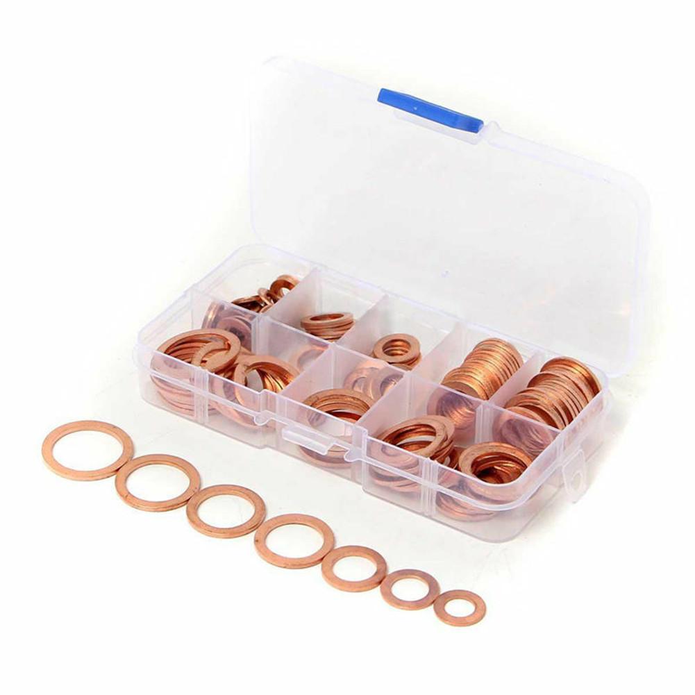 100/150/200/280PCS M4-M14 Copper Washer Set Seal Ring Set Hardware Accessories