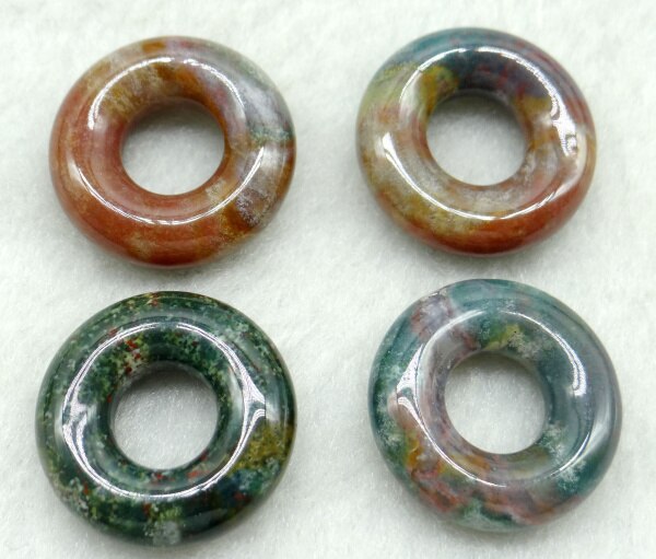 15mm Natural stone Quartz crystal tiger eye Opal Turquoises circle donut charms pendant for Diy jewelry making Necklace 12pcs: NO.18