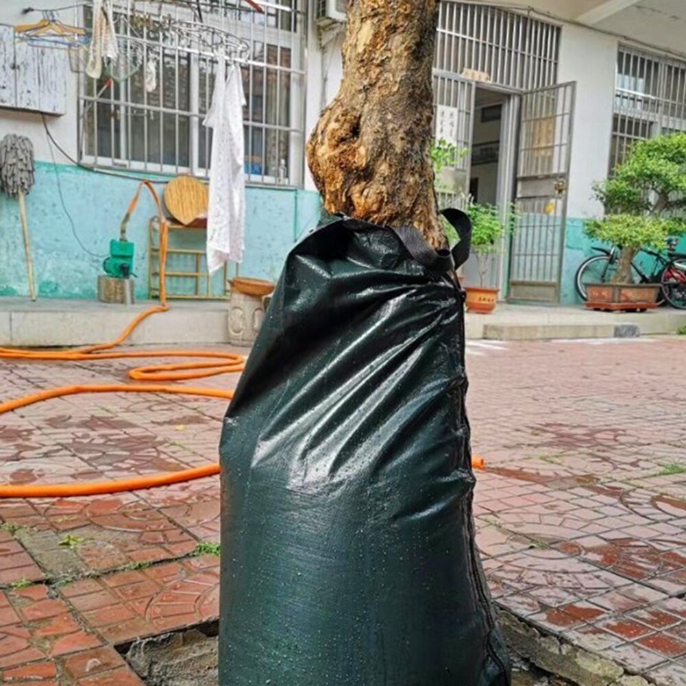 Bolsa de riego para árboles de 20 galones/75L, bolsa de goteo colgante para plantas de jardín, bolsa de agua reutilizable para árboles agrícolas, bolsas de riego por goteo lento