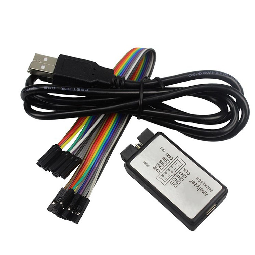 24M Logik Analyzer Daten Hochladen USB angetrieben Mikrocontroller Professionelle Messung 8 Kanäle Eingang Praktische Zubehör