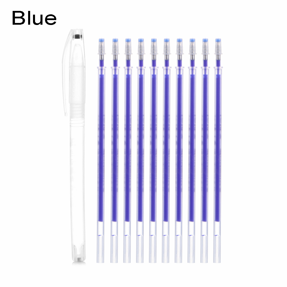 1Set Heat Fade Out Fabric Markers Located Pencil High Temperature Disappear Marker Pens Sewing Drawing Lines Copybook Practice: Blue