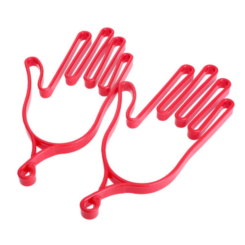 1 par golf handsker holder sport golfspiller værktøj gear plast rack tørretumbler bøjle: Rød